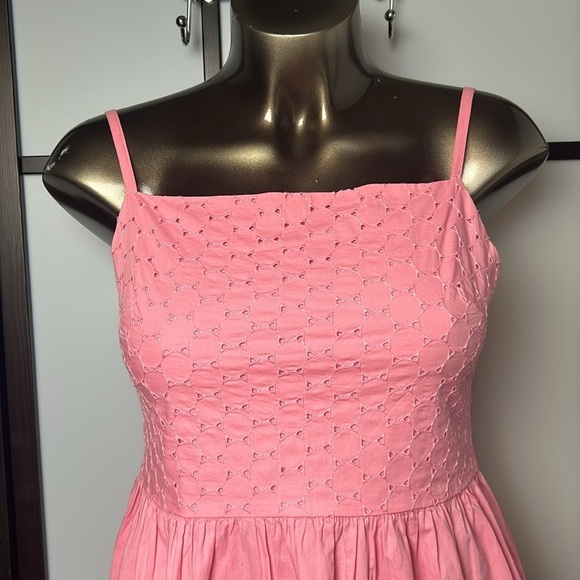 Gap Cami Eyelet Smocked Back Coral Frost Day Dress Spaghetti Strap Size Large G - Picture 7 of 17